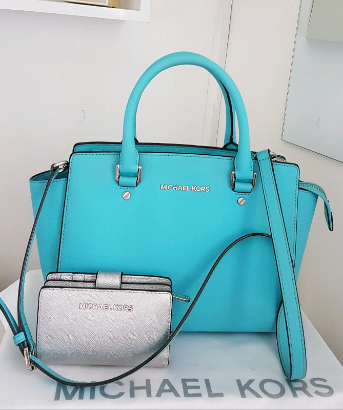 michael kors turquoise purse
